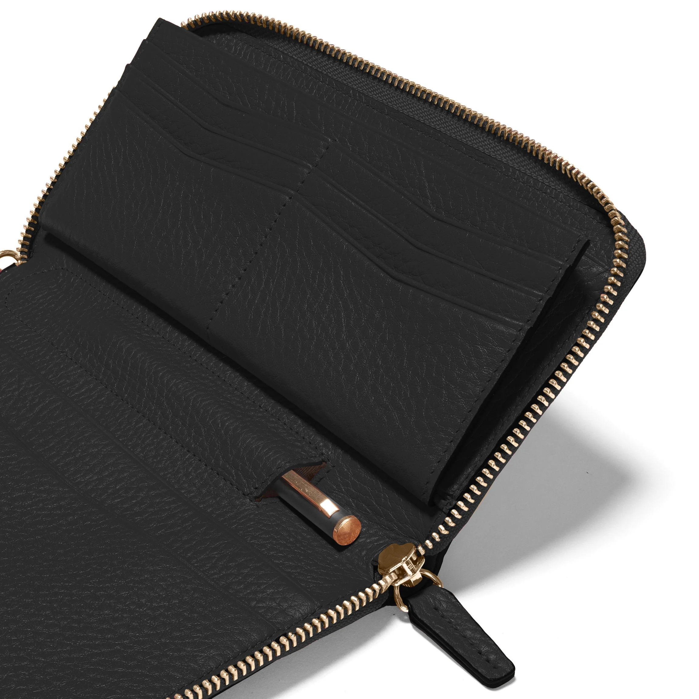 Windsor Flat Zip Wallet Black Pebble - Image 3