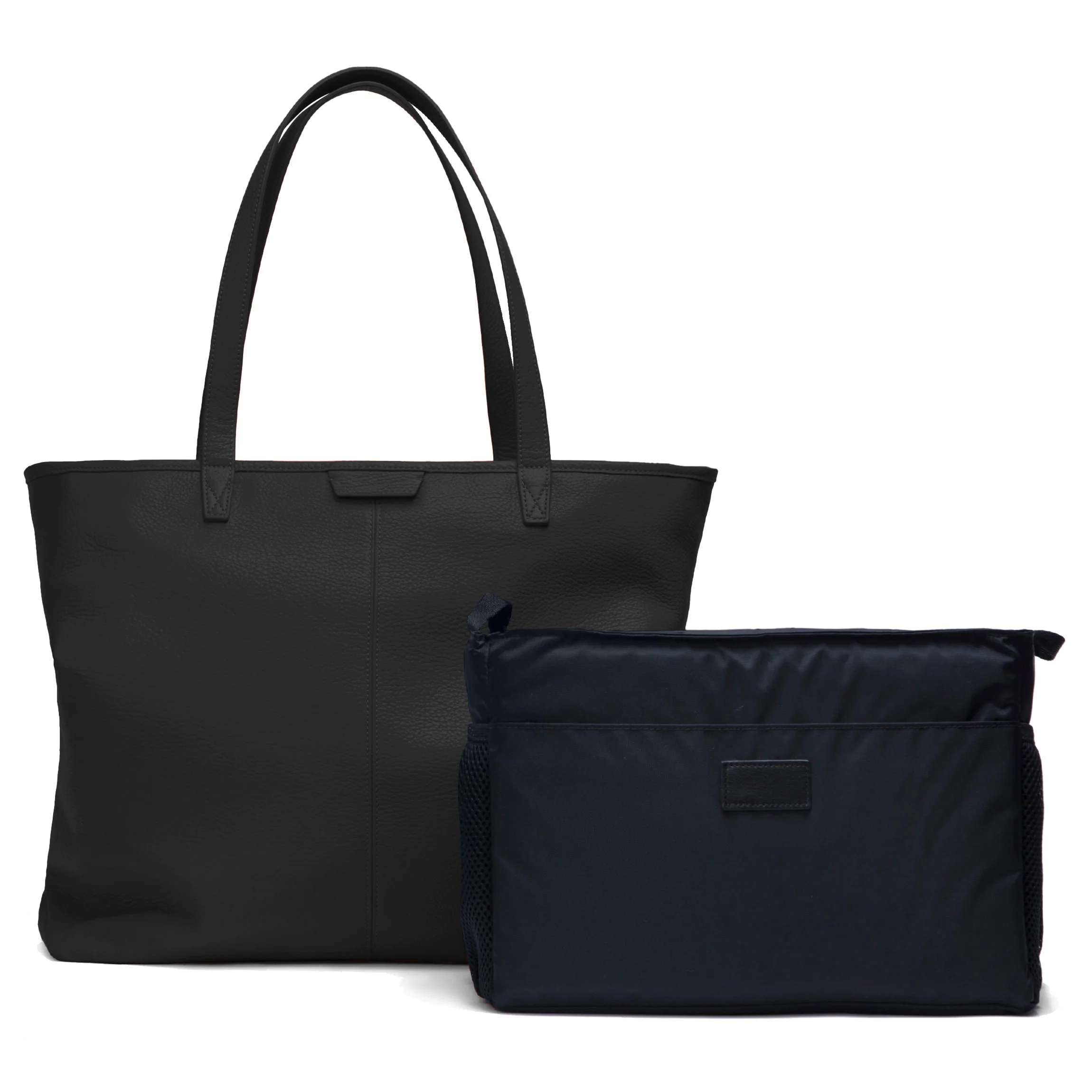Zippered Downtown Diaper Bag Black Pebble