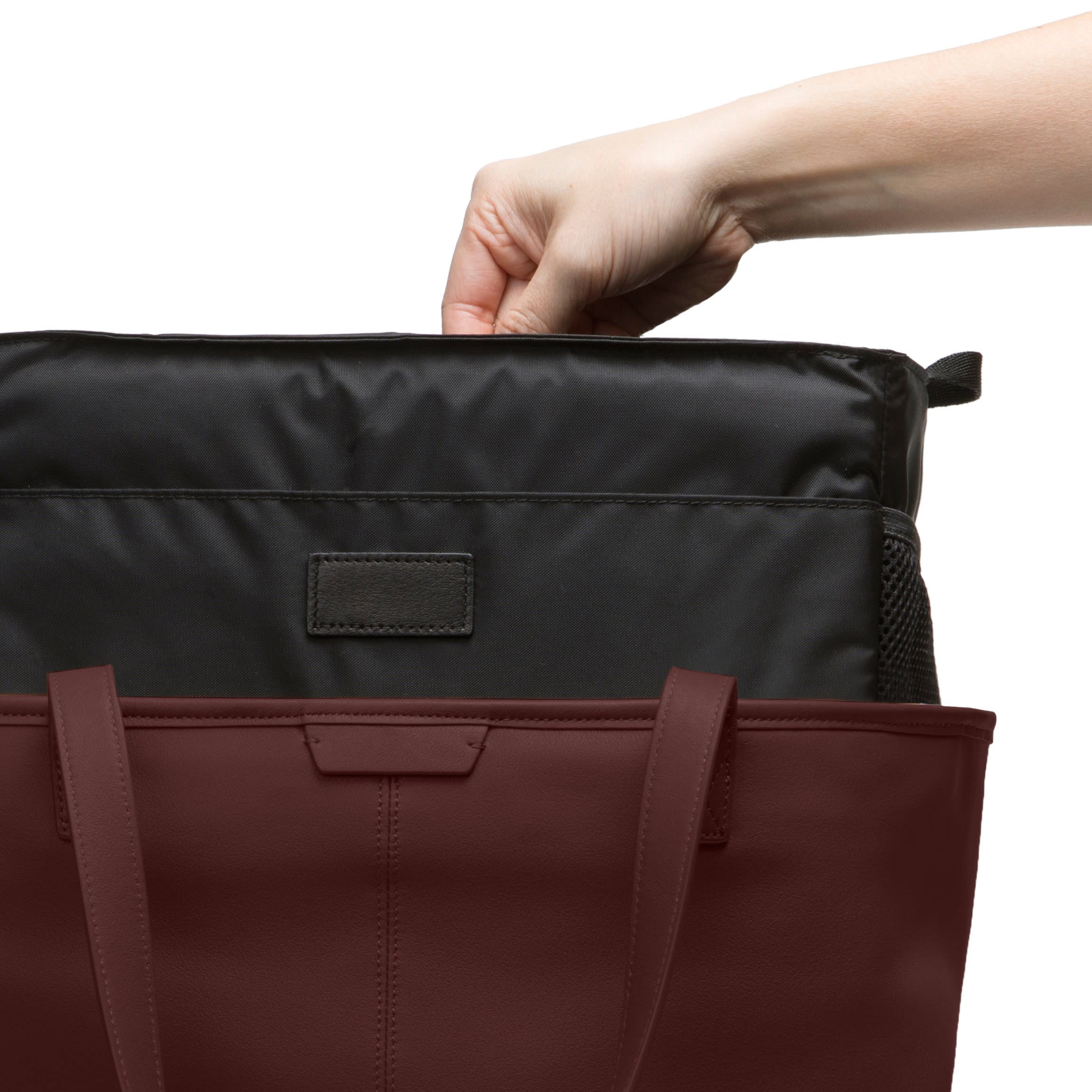 Zippered Downtown Diaper Bag Bordeaux - Image 3