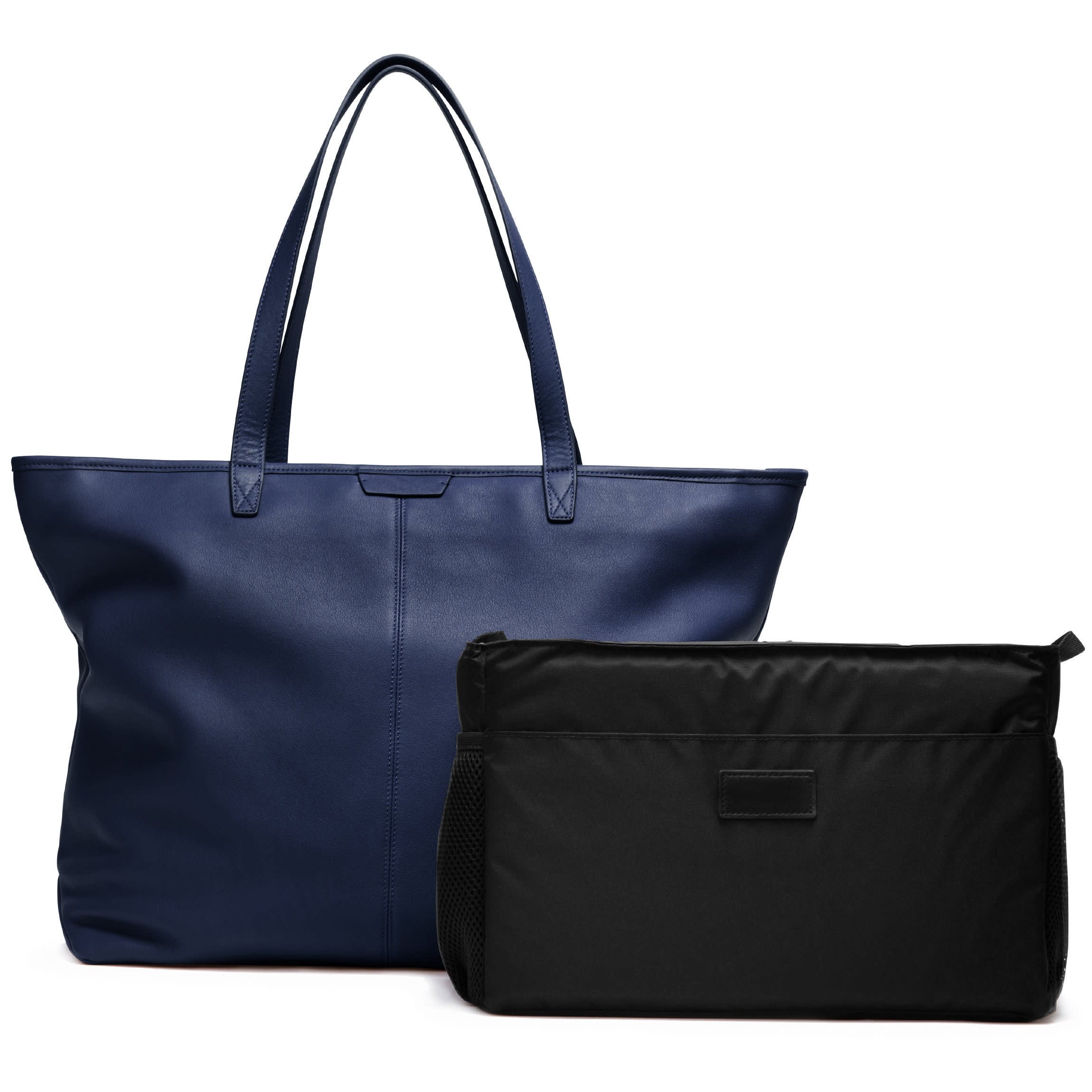 Zippered Downtown Diaper Bag Navy Blue