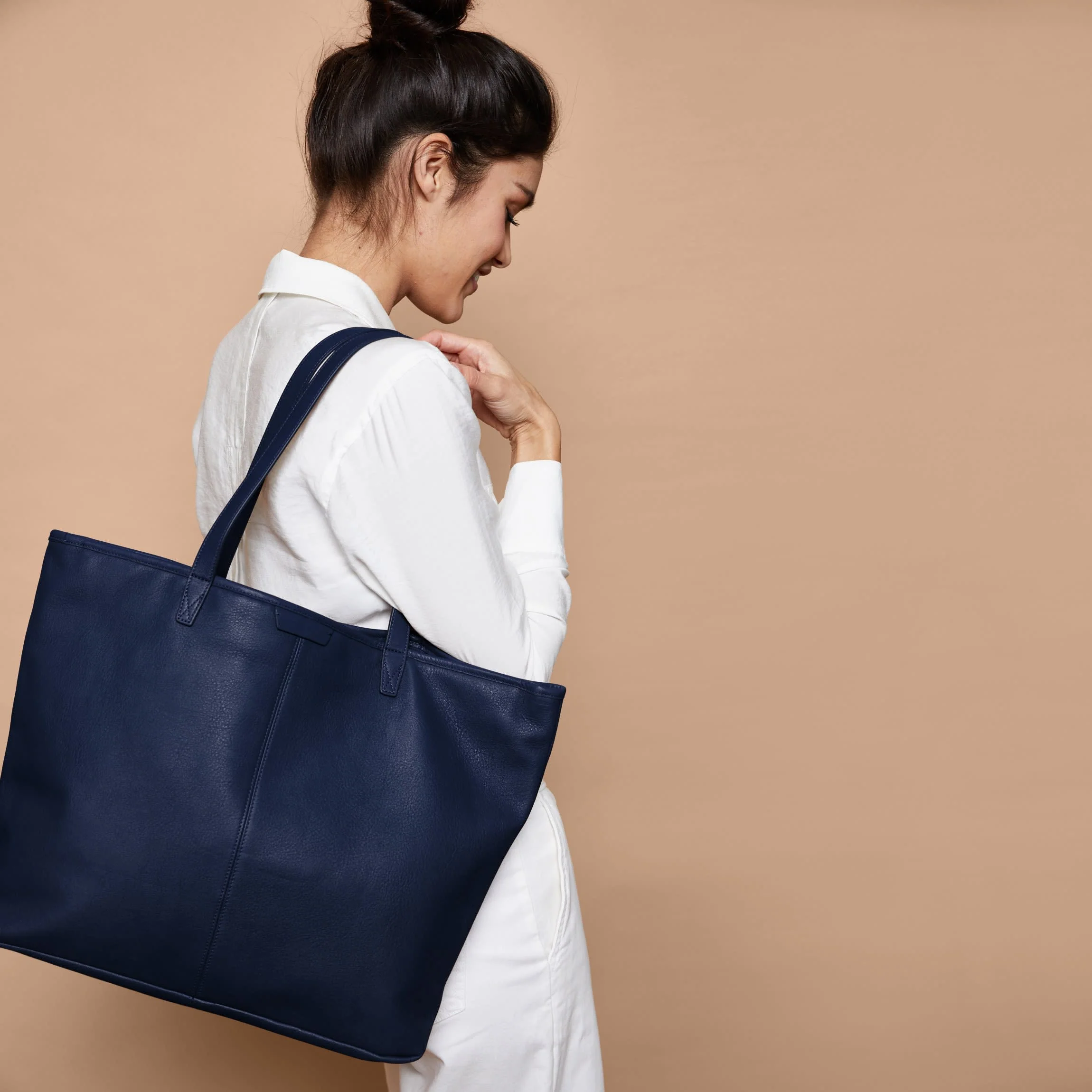 Zippered Downtown Diaper Bag Navy Blue - Image 2